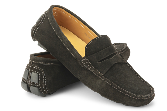 スウェードドライビングシューズ_ブラウン