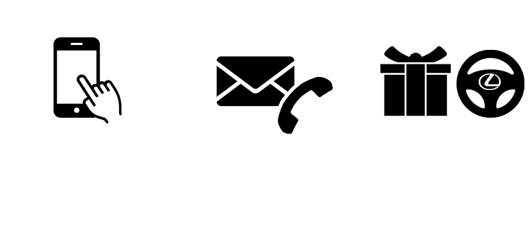 01応募→02販売店から連絡→03プレゼント受け渡し